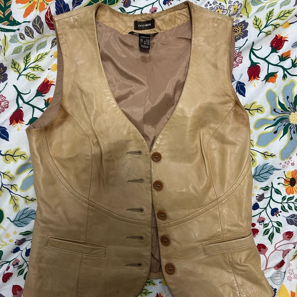 Danier Beige Leather Vest